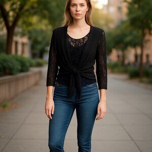 Love Crazy Floral Lace Open Top Size XL